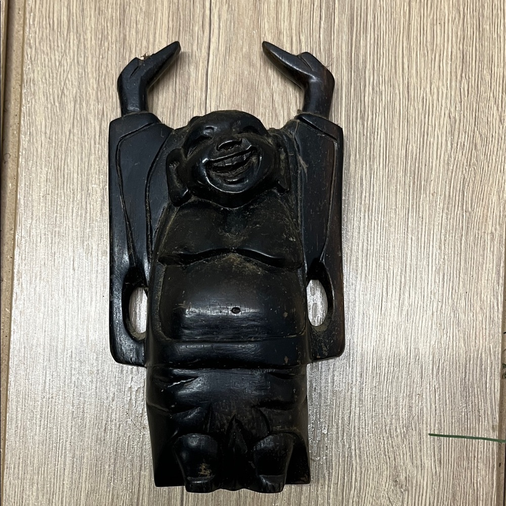 Black Carved Buddha Sculpture